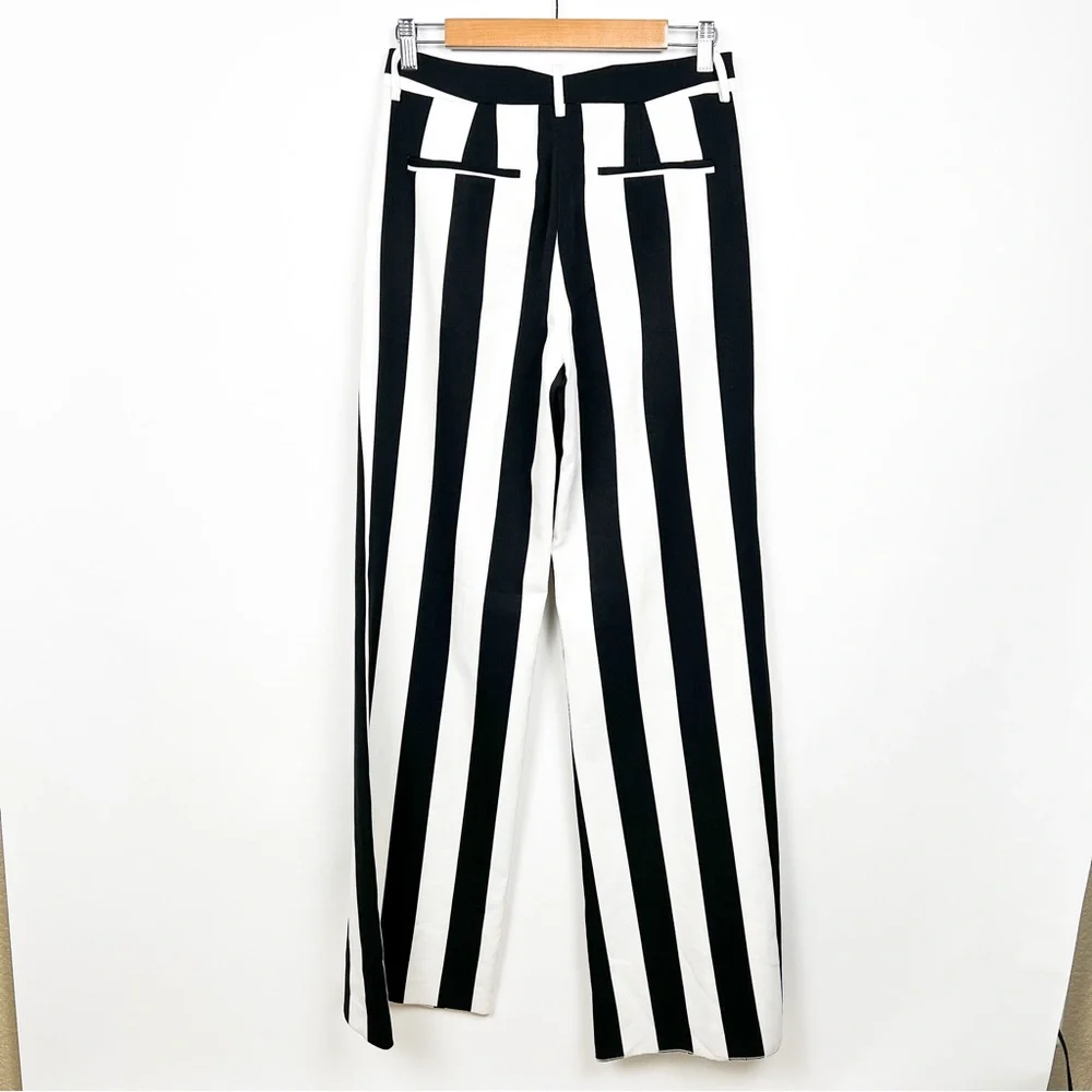 Alice + Olivia Paulette Striped Wide-Leg Trouser Pants Size 4 - Picture 9 of 11
